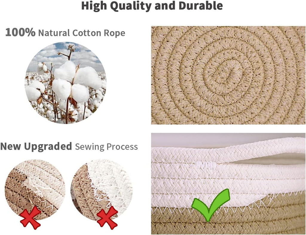5-Piece Woven Cotton Rope Storage Basket Set
