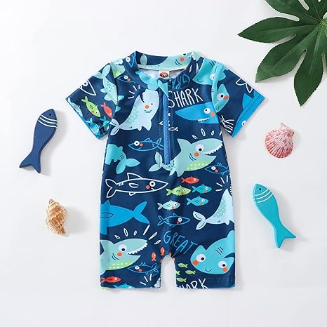 Baby Boy Shark Swimsuit – 12-18 Months