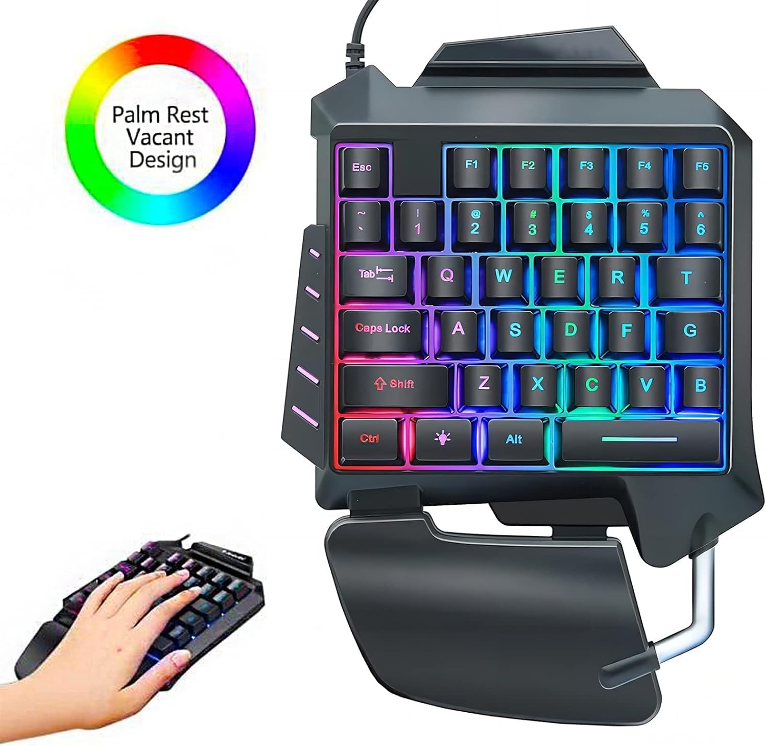 Talenxia One-Handed Gaming Keyboard with RGB Backlight