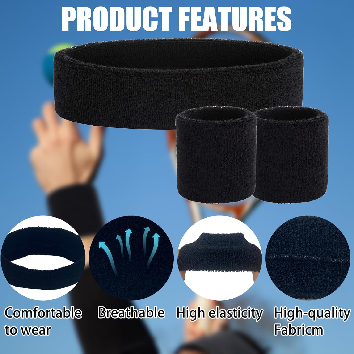 Oasisgalore Headband & Wristband Set (6 Pieces)
