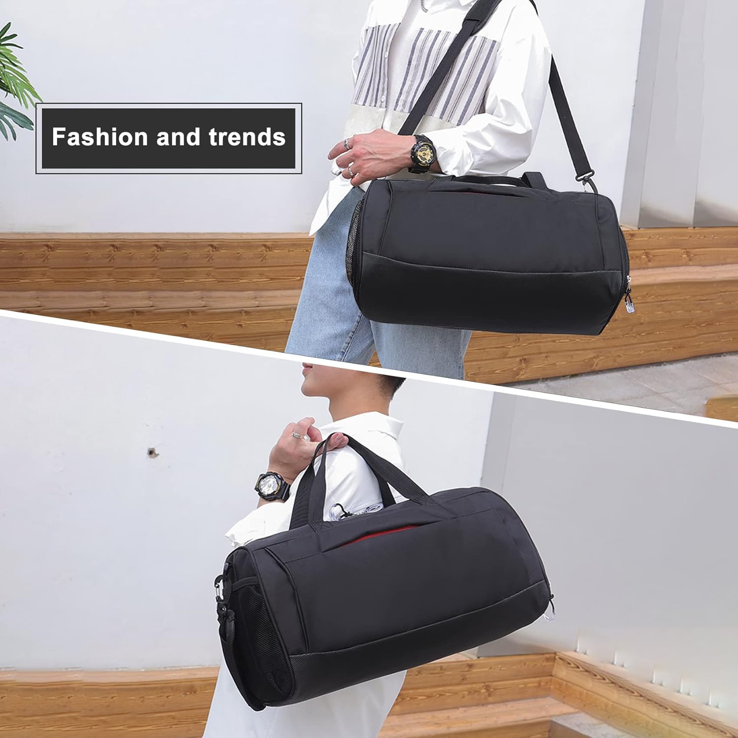 Ousian Gym Duffel Bag with Shoe Compartment