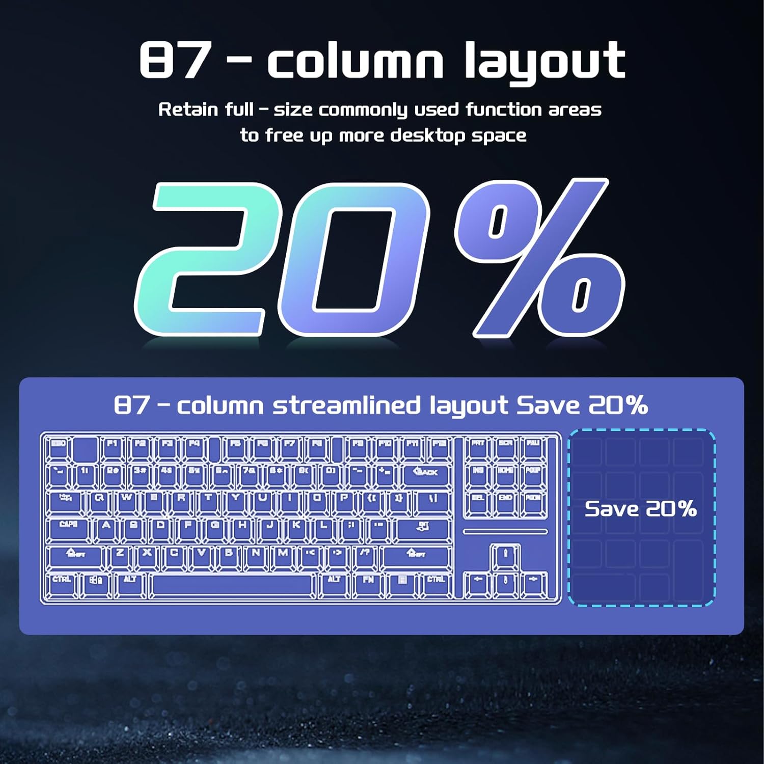 Yourkuro MK87 Bluetooth Gaming Keyboard with Backlight