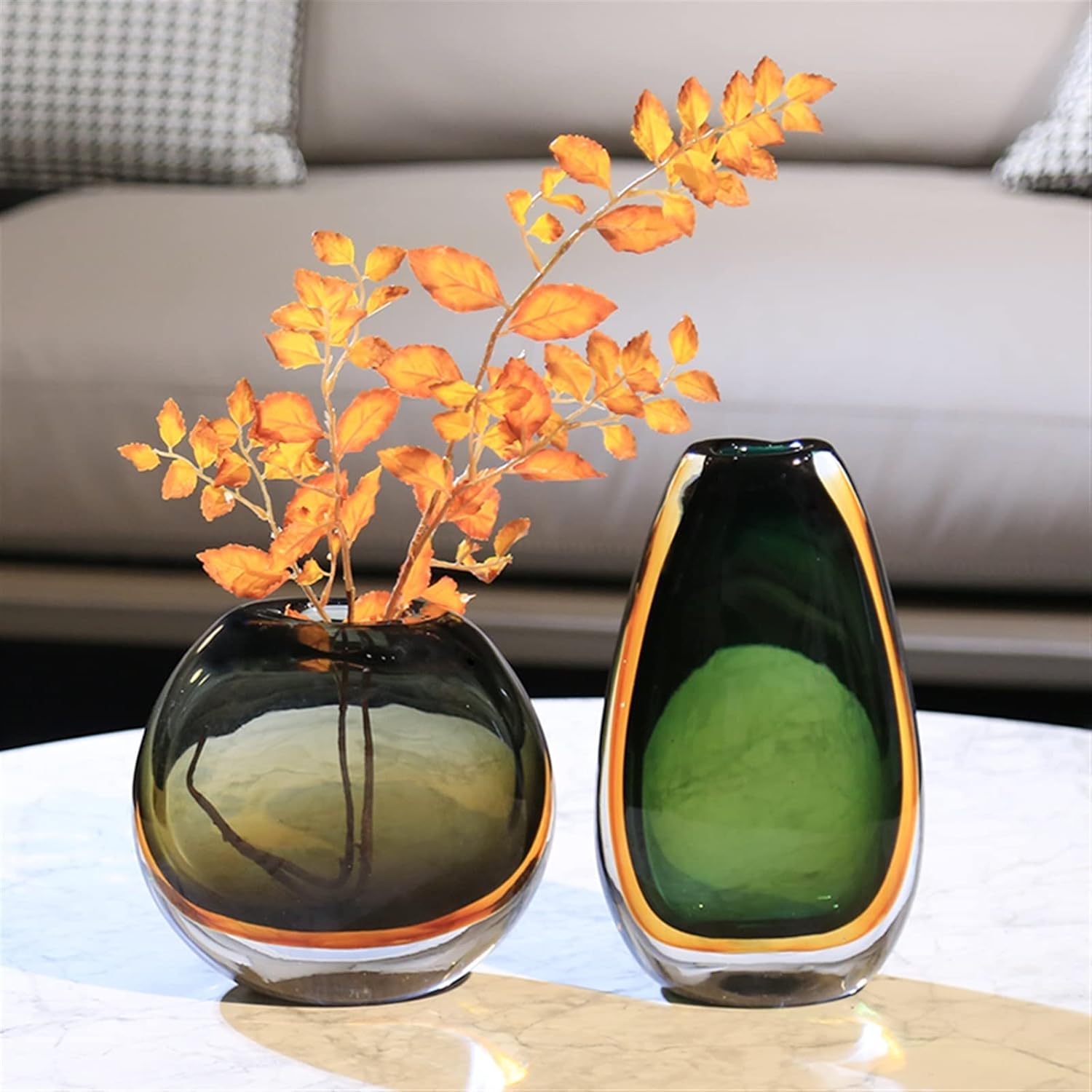 Luxury Glass Flower Vase — Elegant Decorative Piece for Living Room & Balcony