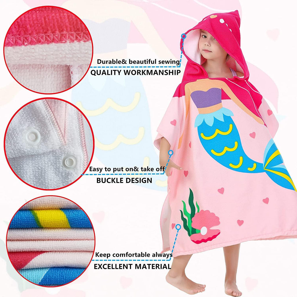 Soft Microfiber Kids Bath Towel with Hood – Large