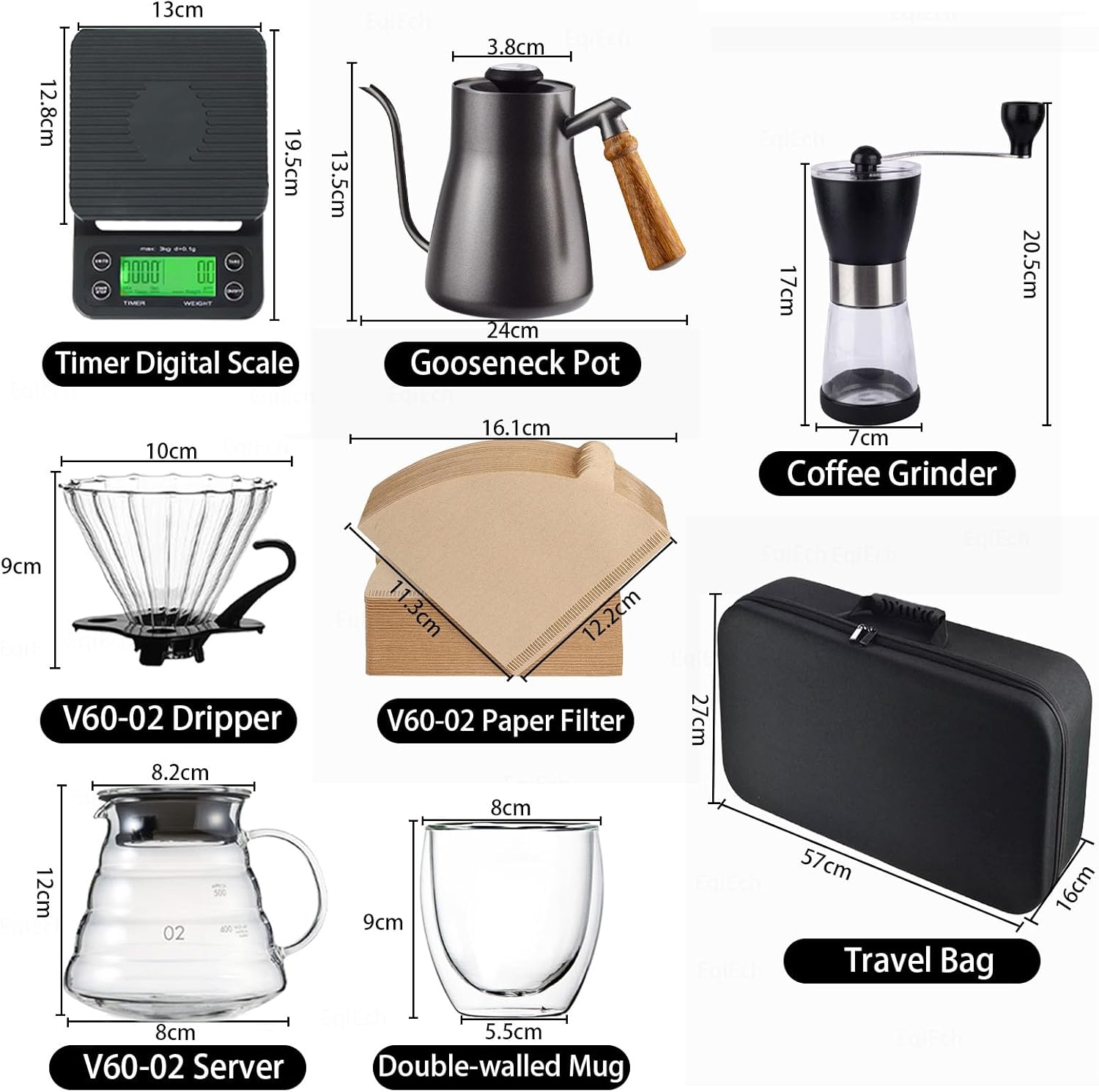 7-Piece Portable Pour Over Coffee Set