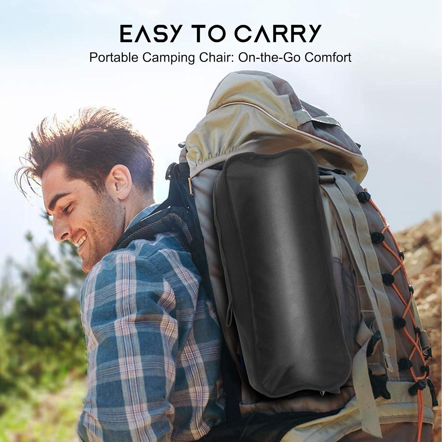 GITU Camping Chair — Portable Folding Chair with Headrest & Storage Bag