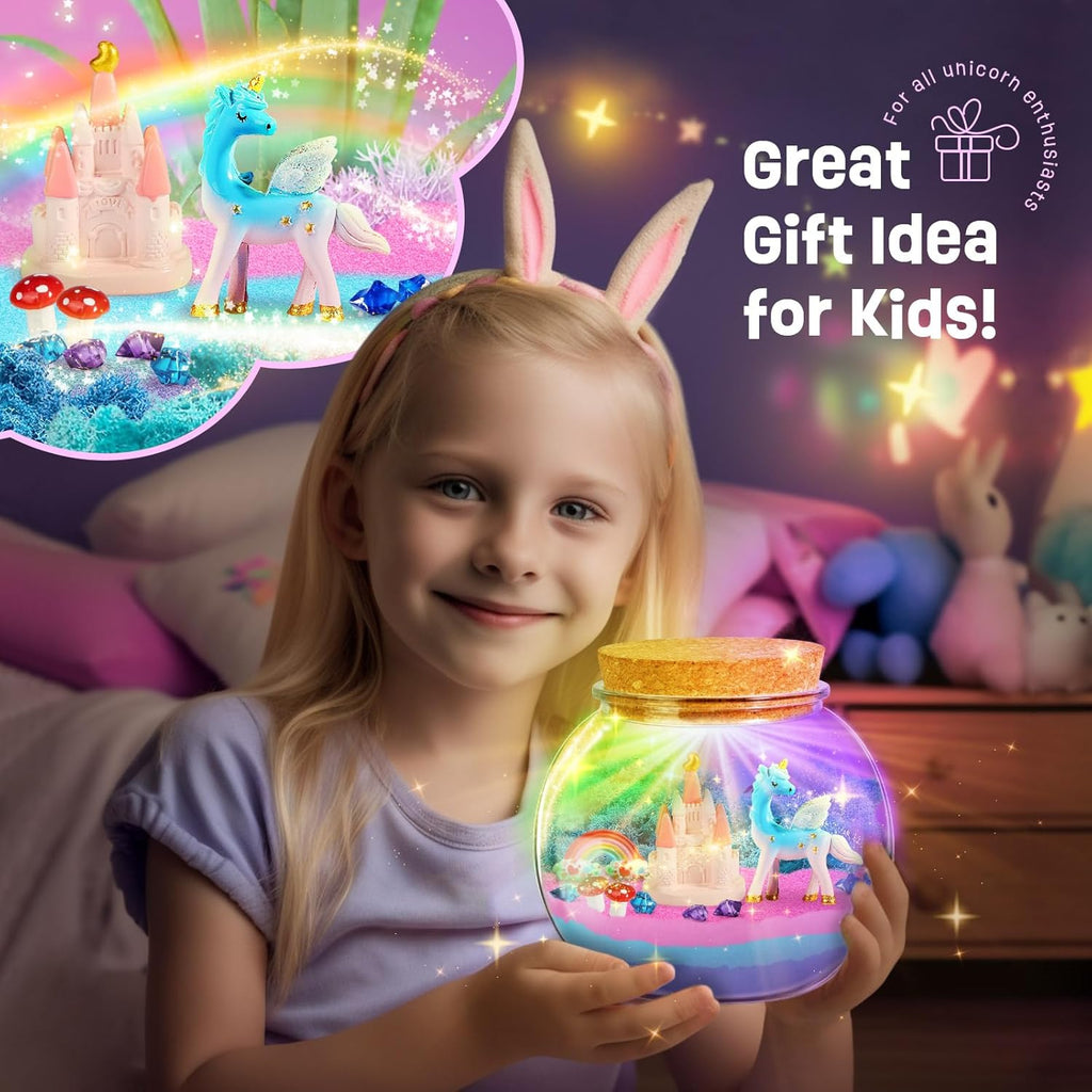 Unicorn Terrarium Kit for Girls — DIY Arts & Crafts Gift, Ages 4–12