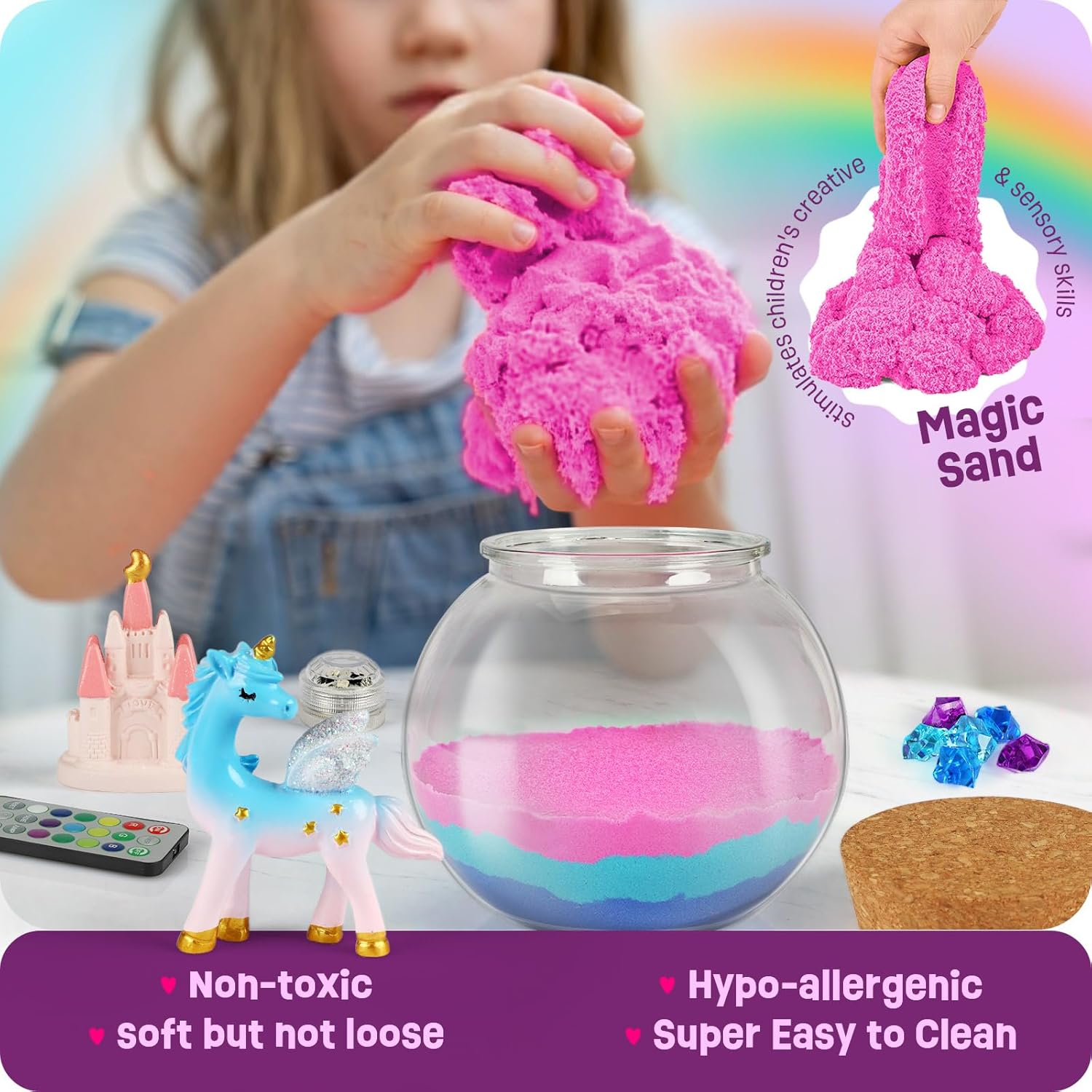 Unicorn Terrarium Kit for Girls — DIY Arts & Crafts Gift, Ages 4–12