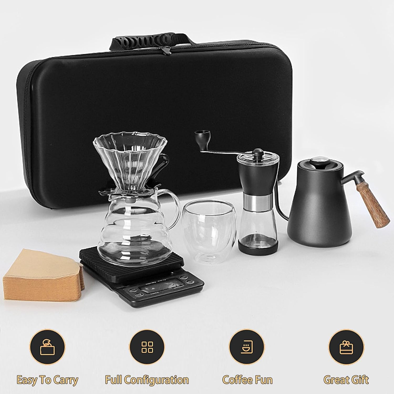 7-Piece Portable Pour Over Coffee Set