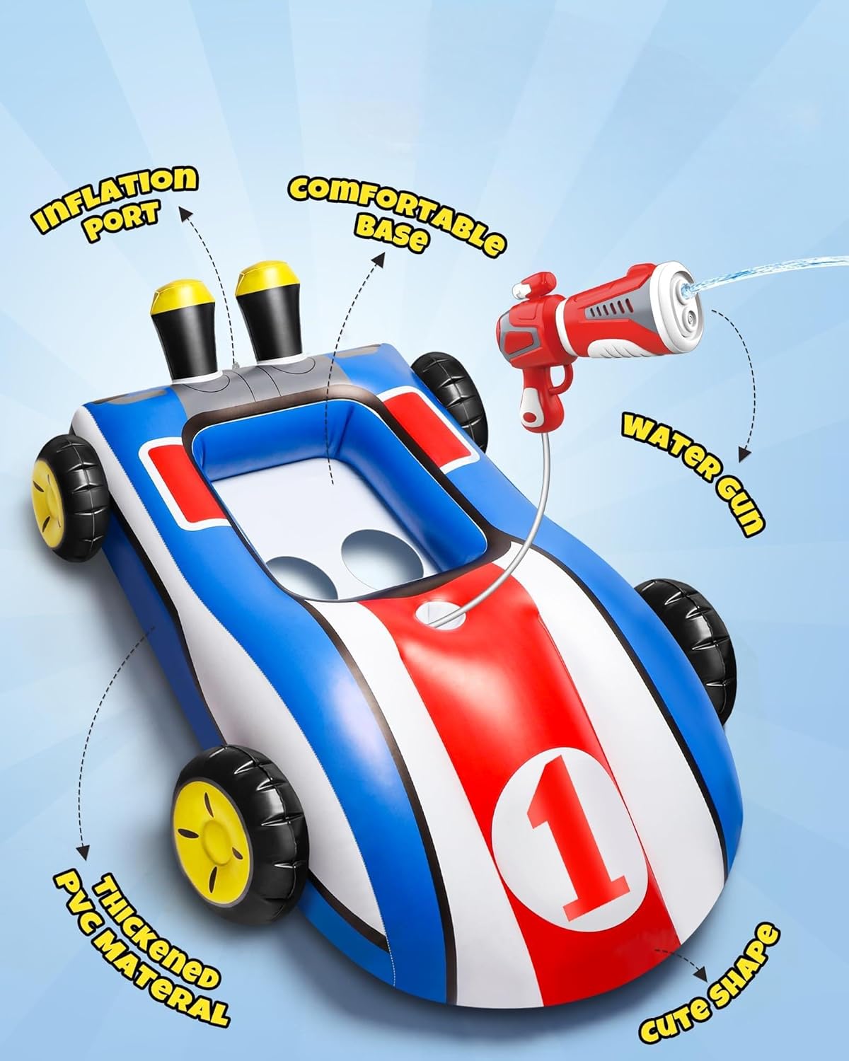 Inflatable Pool Toy with Water Blaster