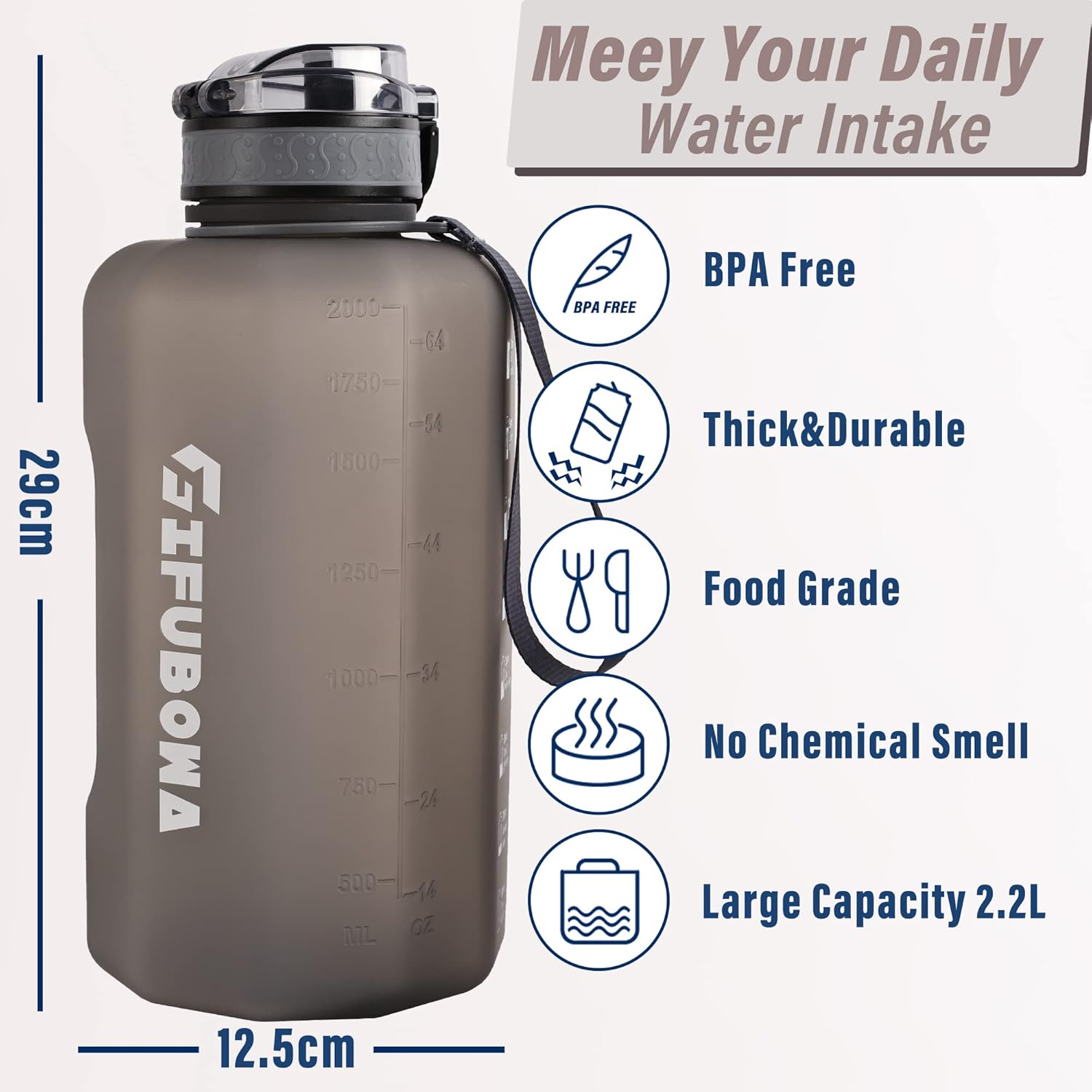 Givebo Large Water Bottle 2.2L