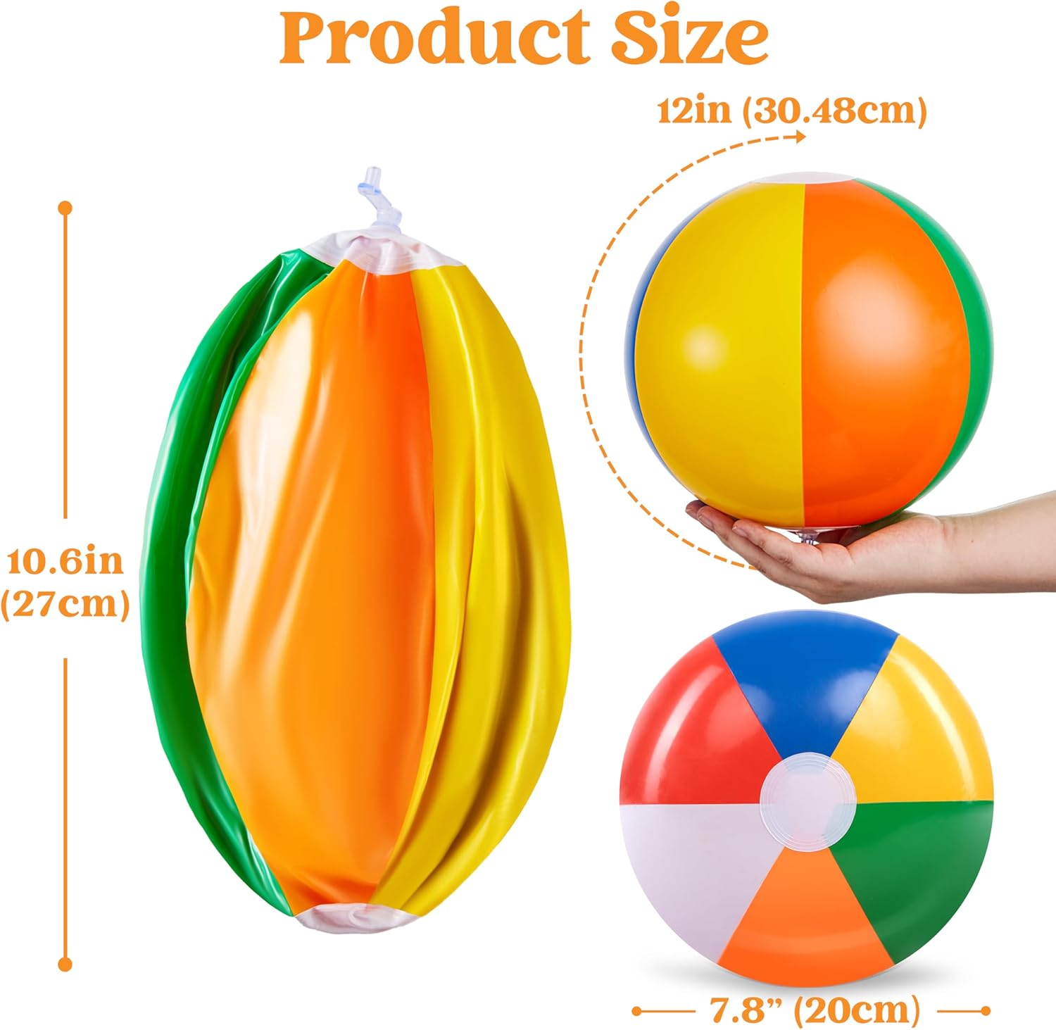 Joiedomi Rainbow Inflatable Beach Balls (12 Pack)