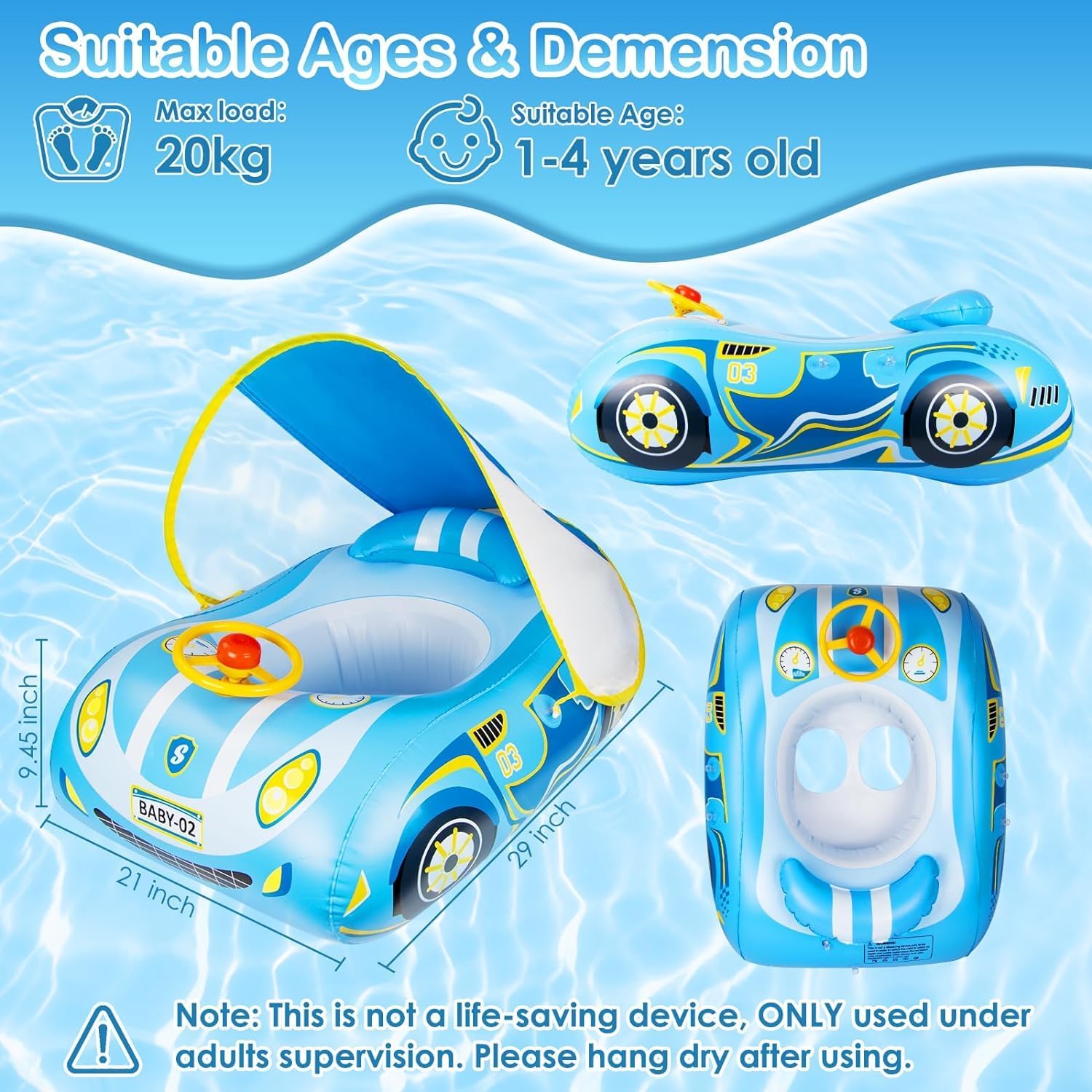Baby Pool Float with Canopy