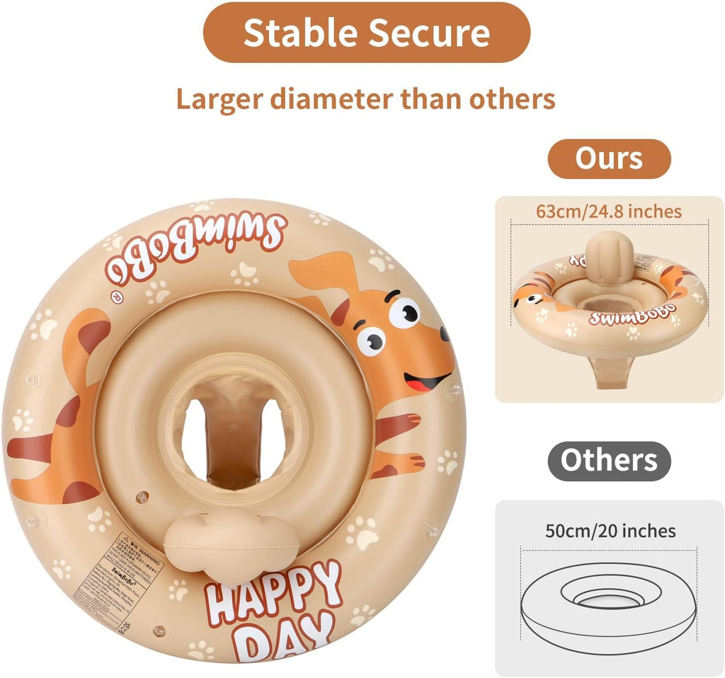 Inflatable Baby Pool Float with Seat and Sunshade