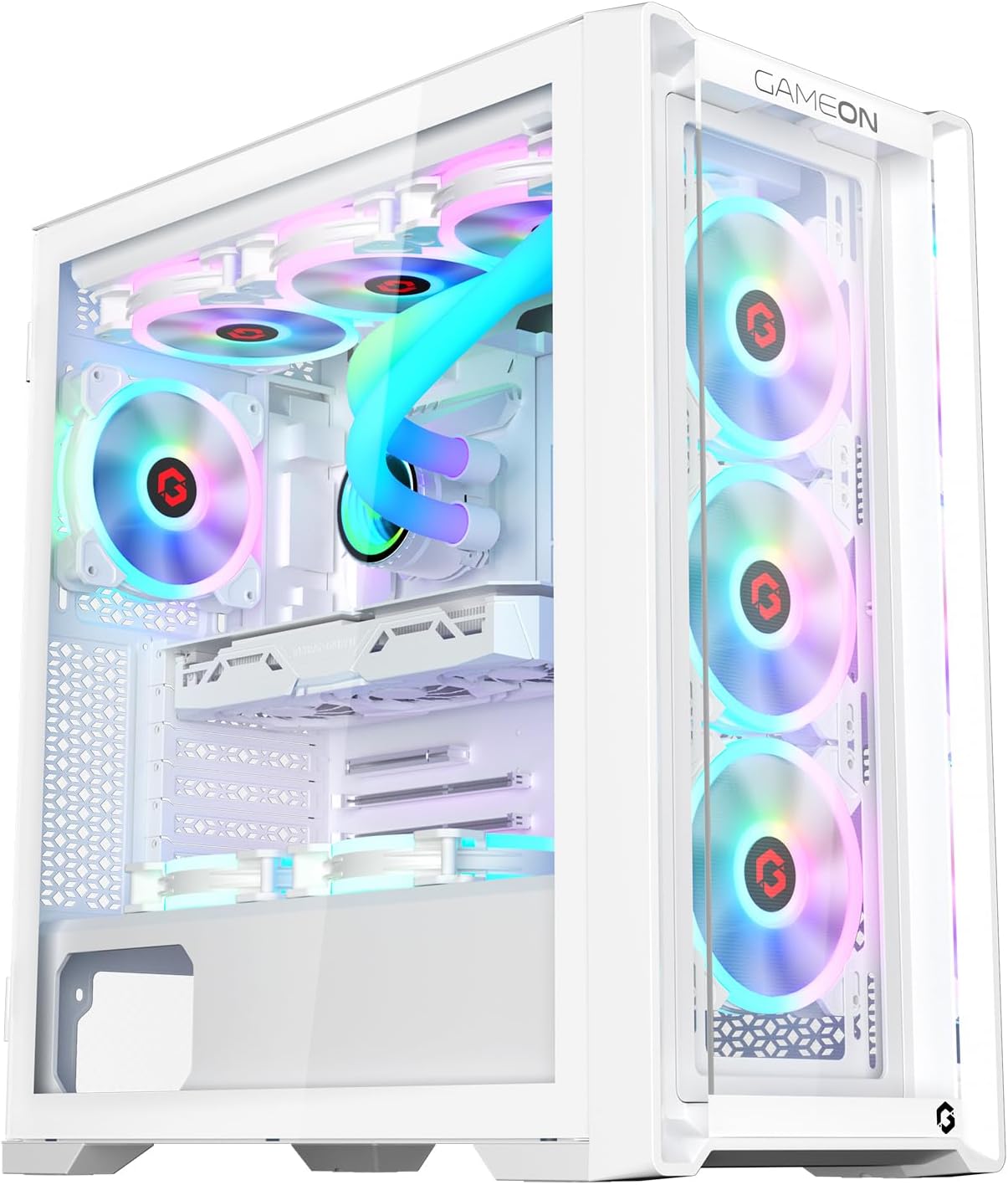 Jim On Arctic Vortex Mid-Tower Gaming PC Case, White