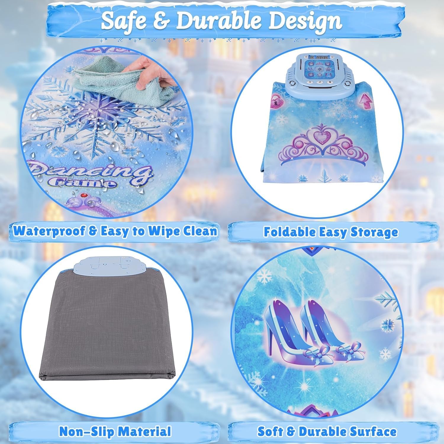 Frozen Dance Mat for Kids — Bluetooth, LED Lights & Music