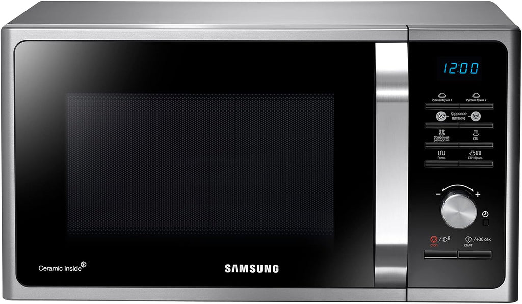 Samsung Solo Microwave MS23F301TAS – 23L, 800W, Silver, Healthy Cooking