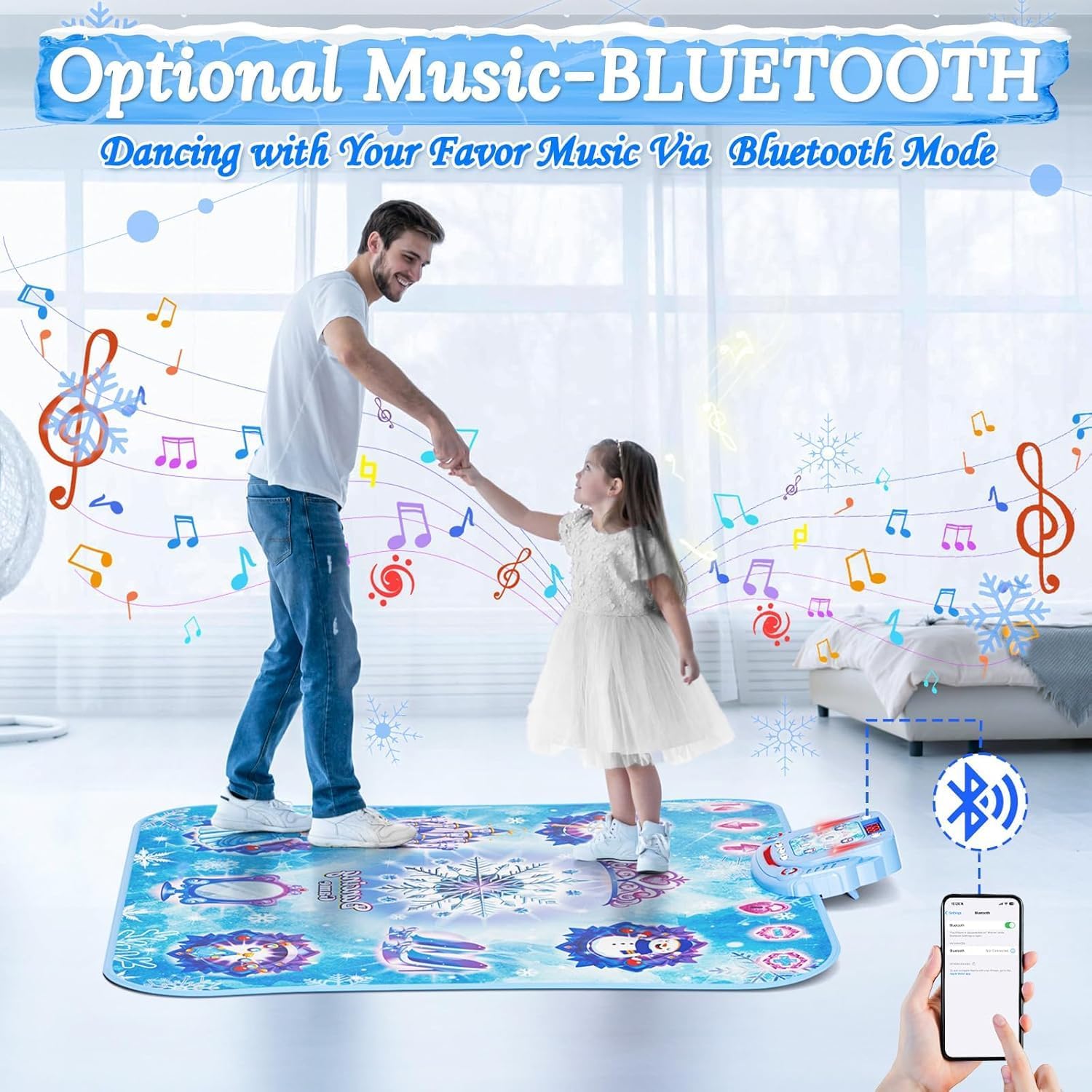 Frozen Dance Mat for Kids — Bluetooth, LED Lights & Music