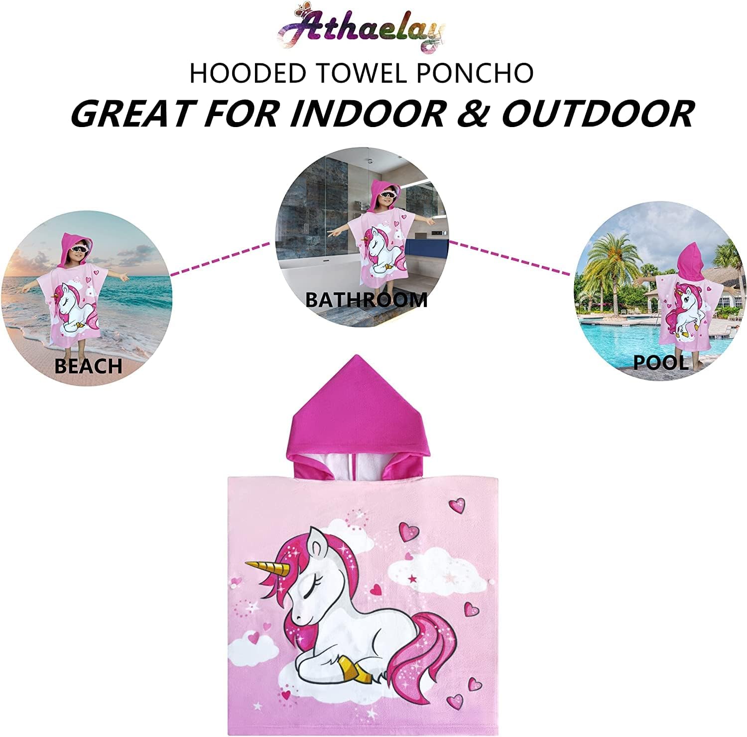 Soft Hooded Poncho Towel for Girls – 1 to 6 Years