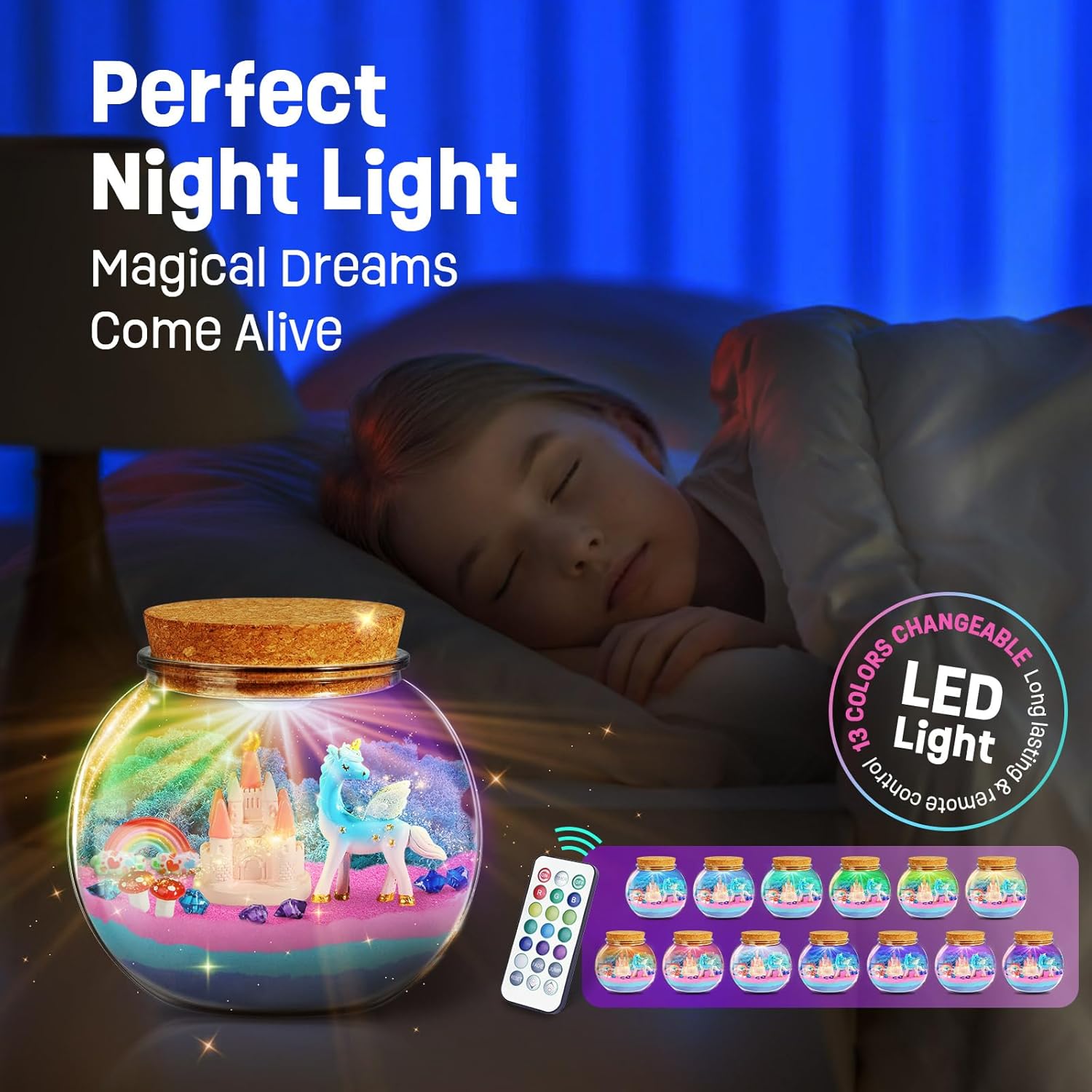 Unicorn Terrarium Kit for Girls — DIY Arts & Crafts Gift, Ages 4–12