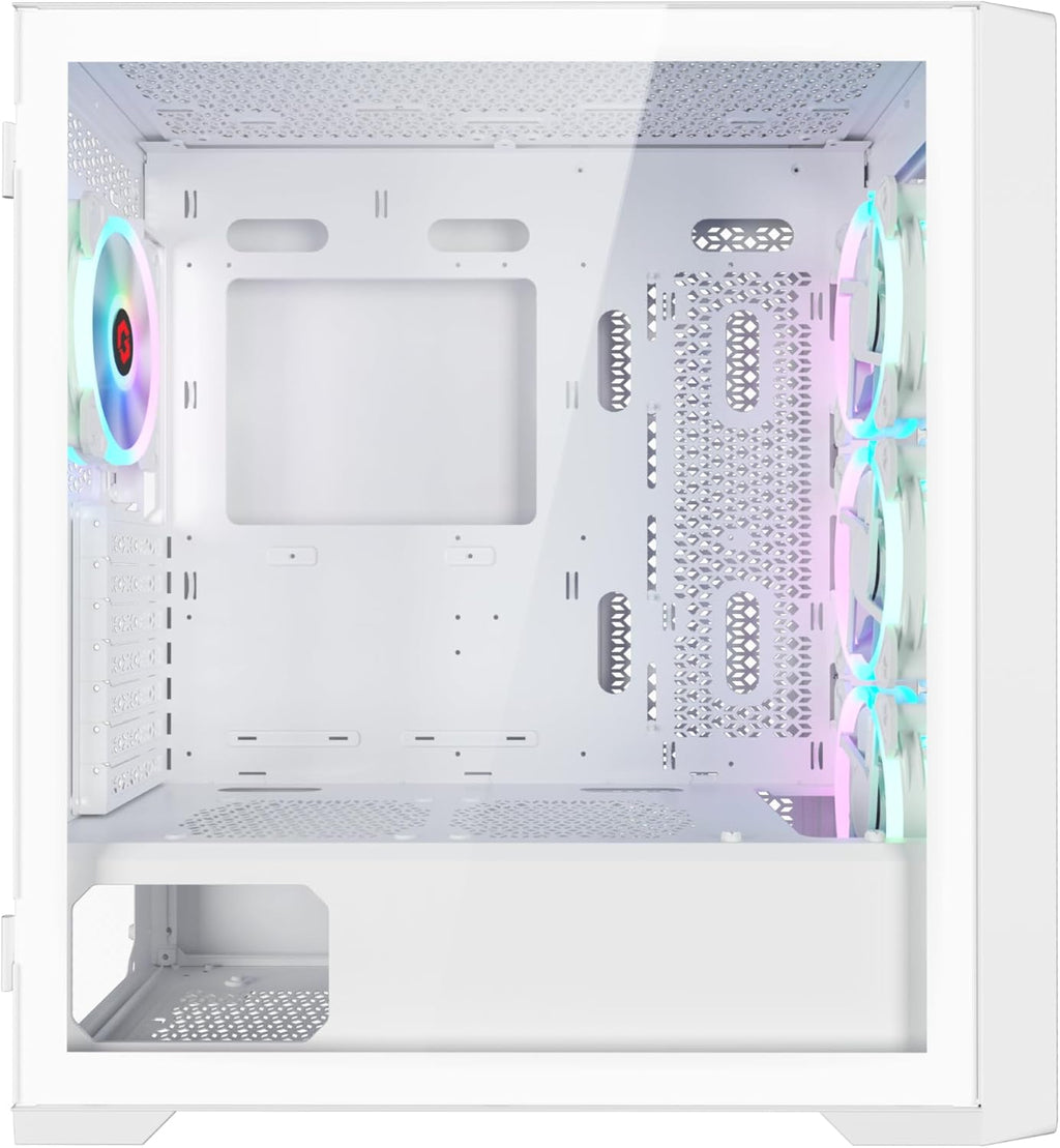 Jim On Arctic Vortex Mid-Tower Gaming PC Case, White