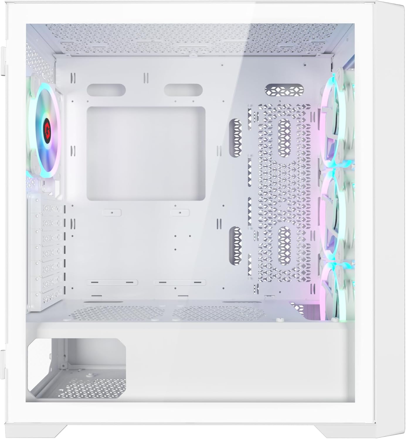 Jim On Arctic Vortex Mid-Tower Gaming PC Case, White