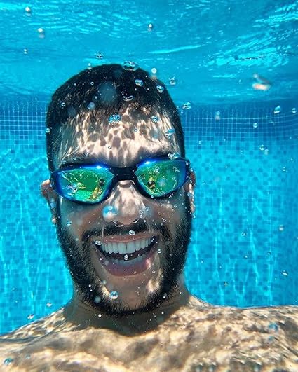 Aegend Swim Goggles — Anti-Fog, Leak-Proof, UV Protection, Blue/Black
