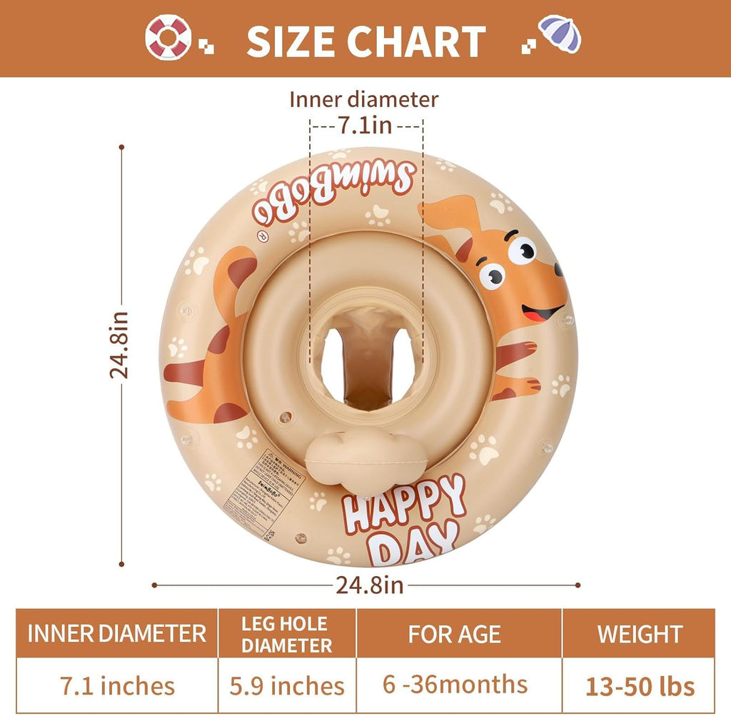 Inflatable Baby Pool Float with Seat and Sunshade