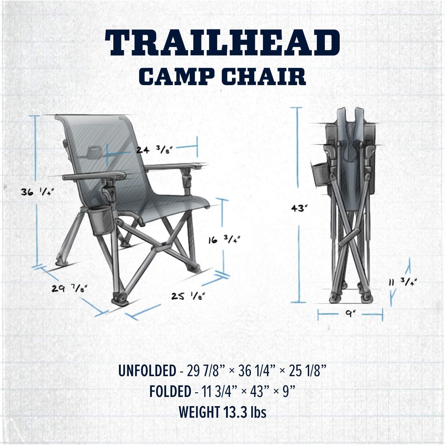 YETI Trailhead Folding Camping Chair — Navy