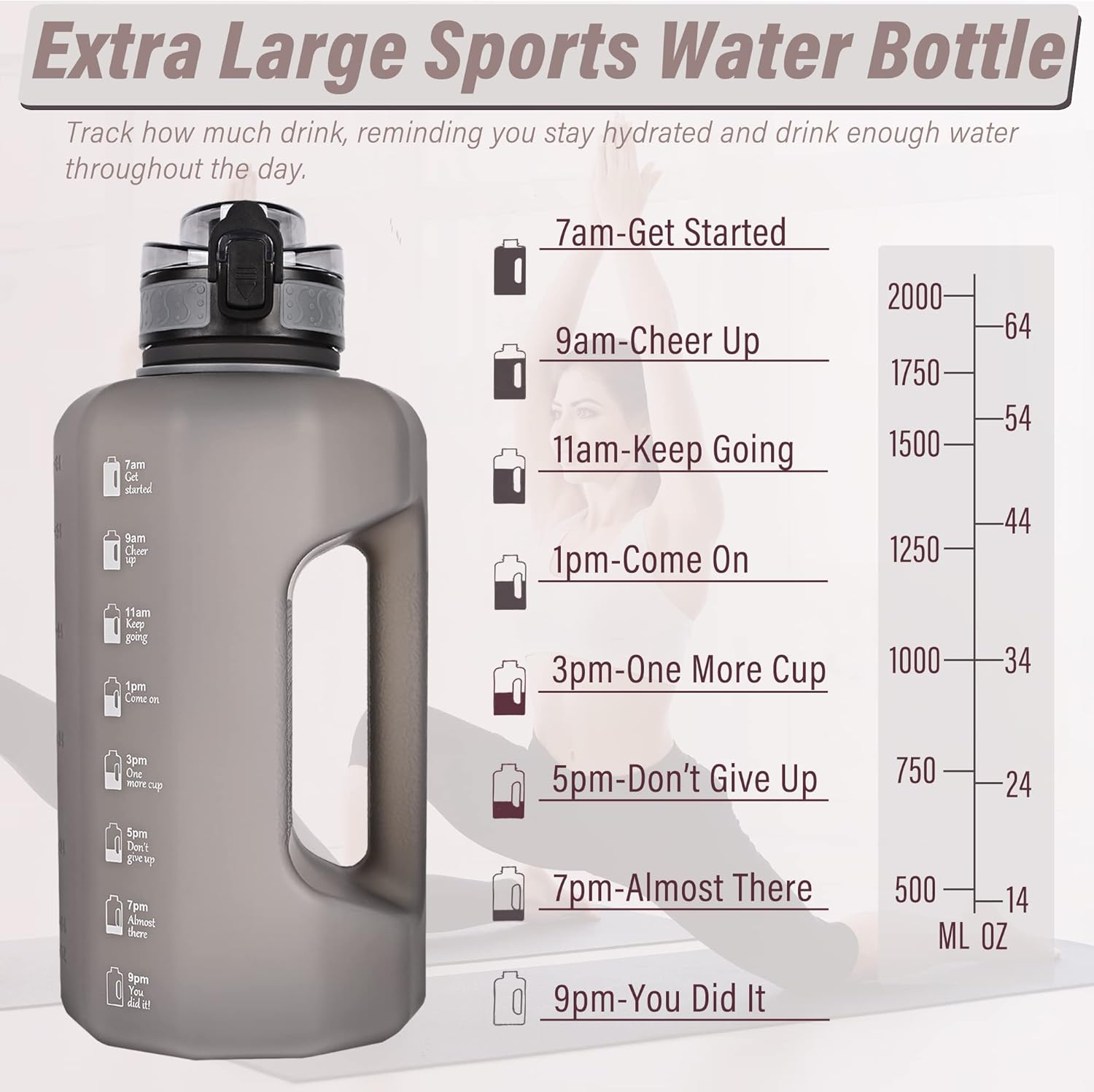 Givebo Large Water Bottle 2.2L