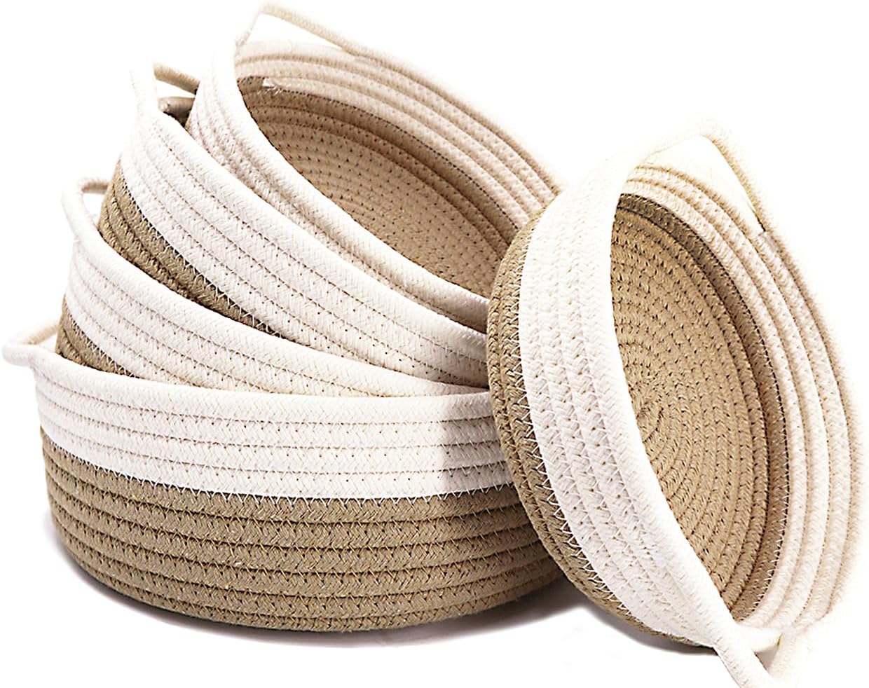 5-Piece Woven Cotton Rope Storage Basket Set