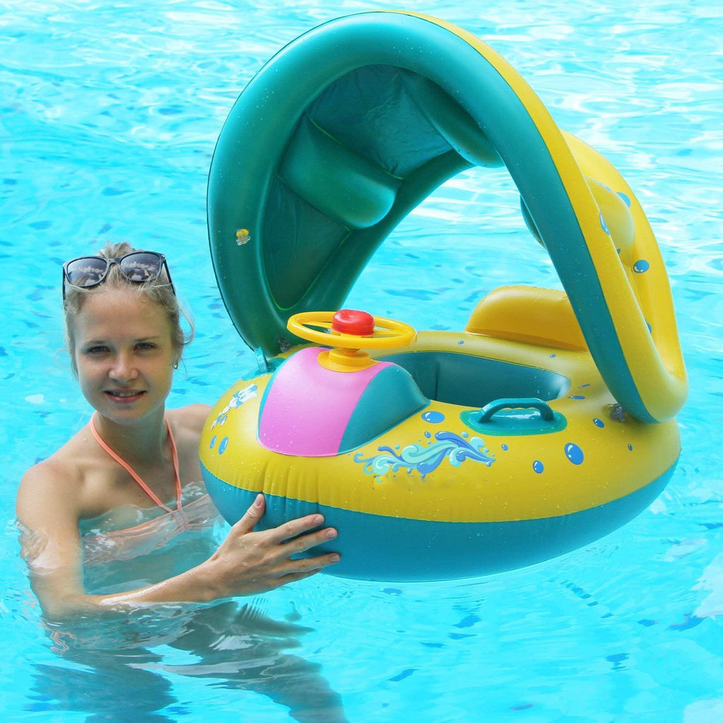 Inflatable Baby Pool Float with Canopy
