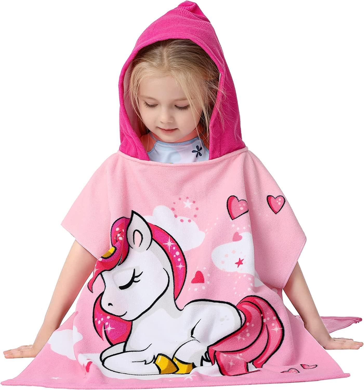 Soft Hooded Poncho Towel for Girls – 1 to 6 Years