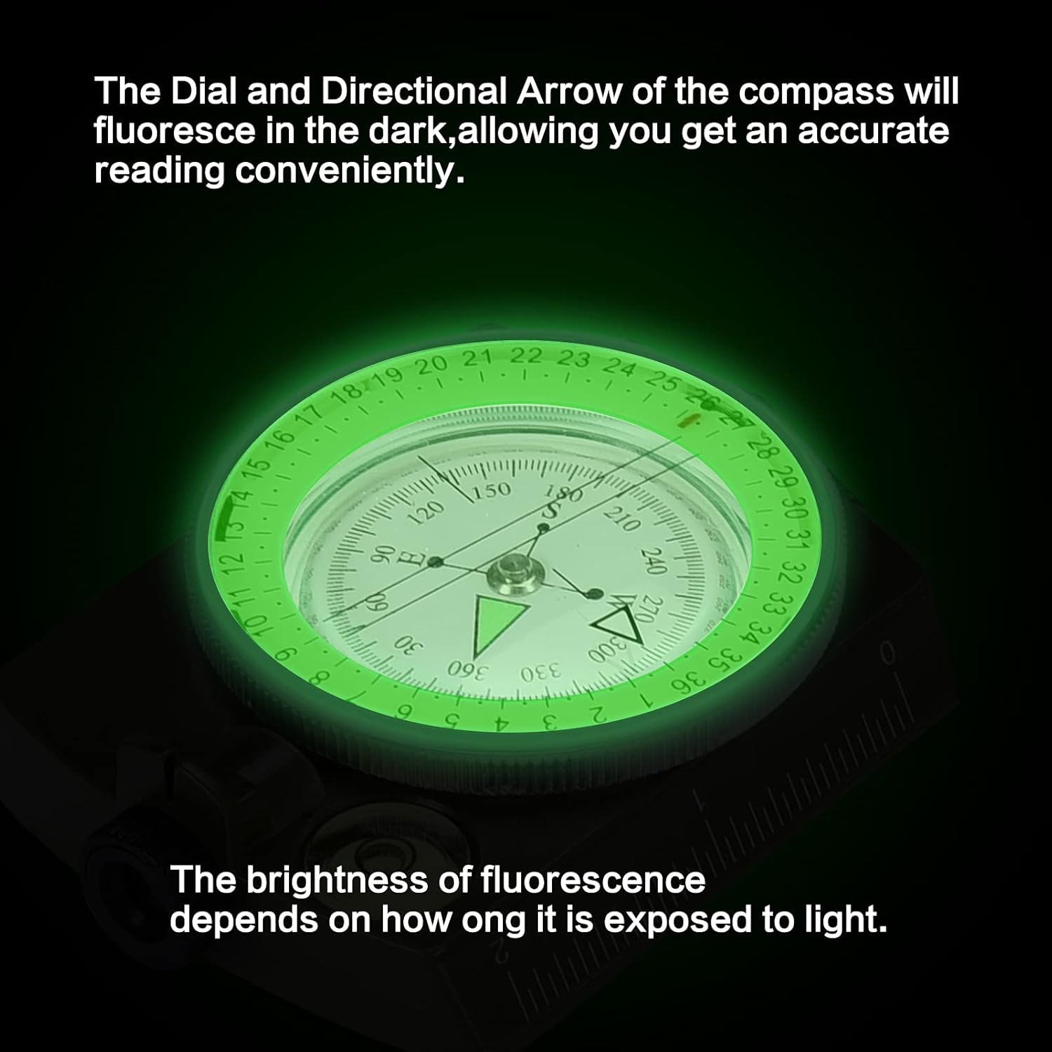 ZYD-XCCC Military Lensatic Compass — Waterproof & Shockproof, Army Green