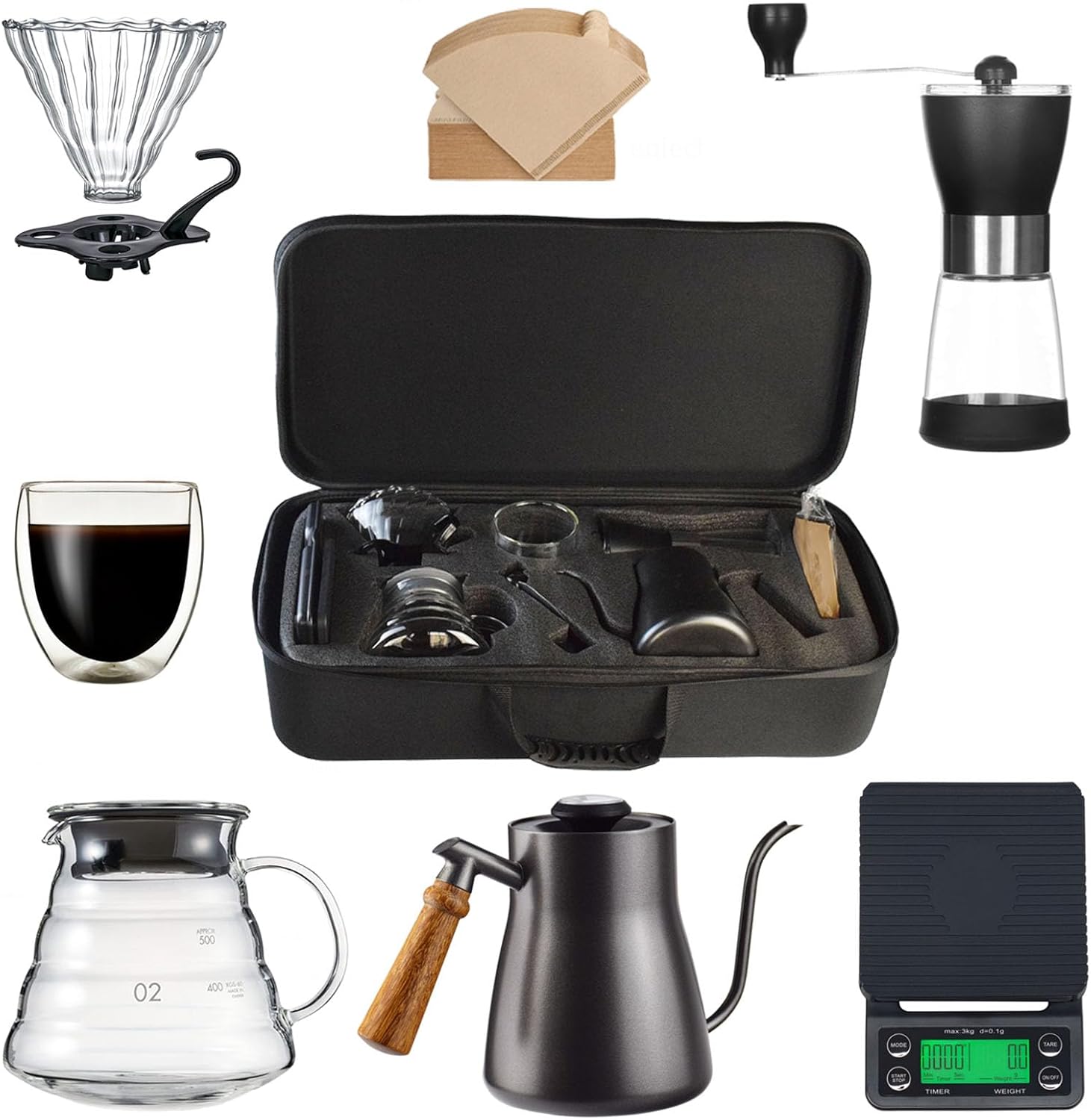7-Piece Portable Pour Over Coffee Set