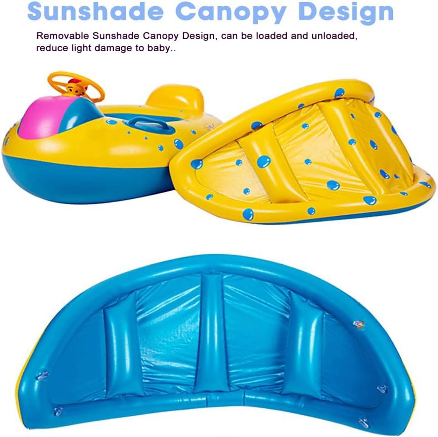 Inflatable Baby Pool Float with Canopy