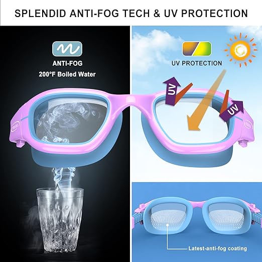 Amsena Kids Swim Goggles — Anti-Fog, Ages 7–12