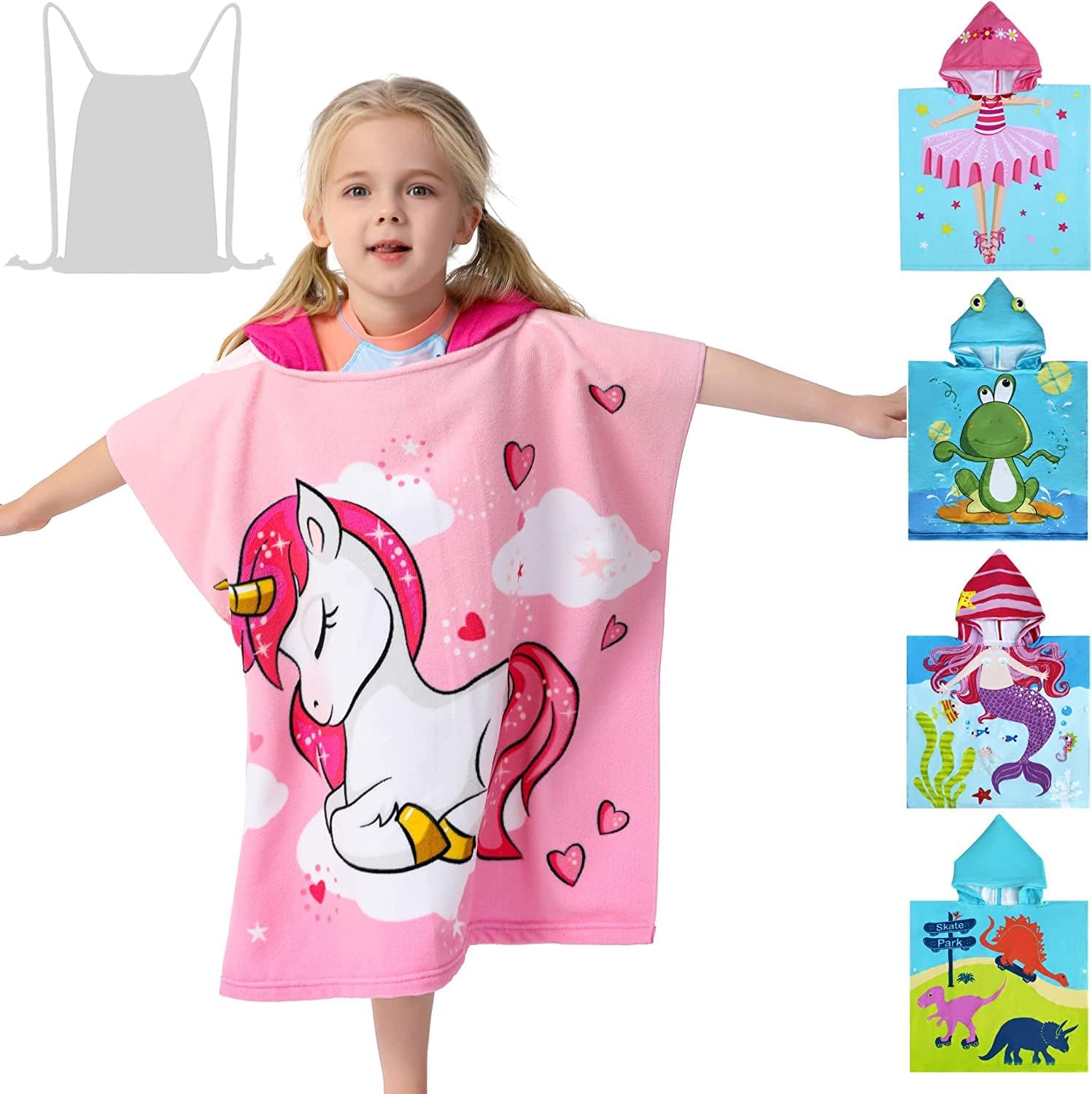 Soft Hooded Poncho Towel for Girls – 1 to 6 Years