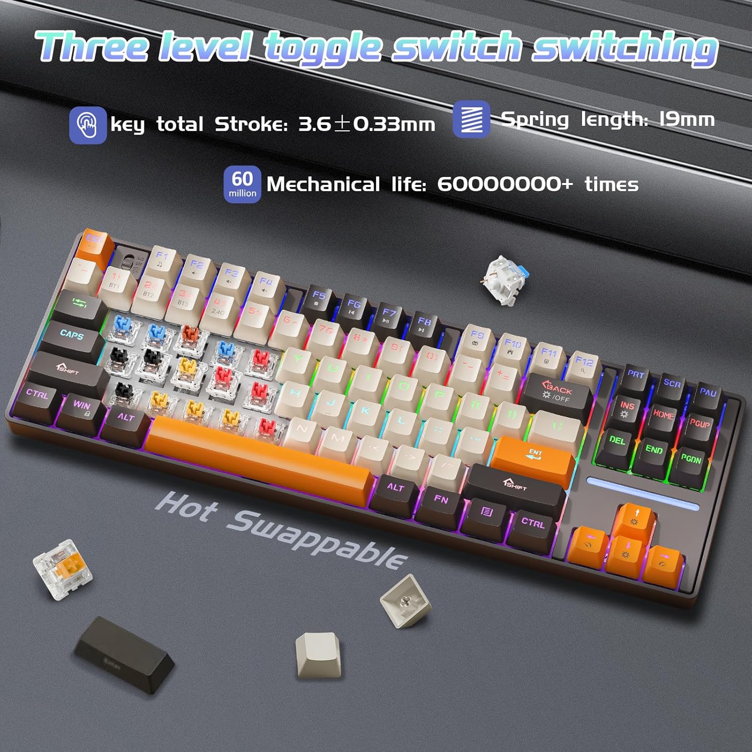 Yourkuro MK87 Bluetooth Gaming Keyboard with Backlight
