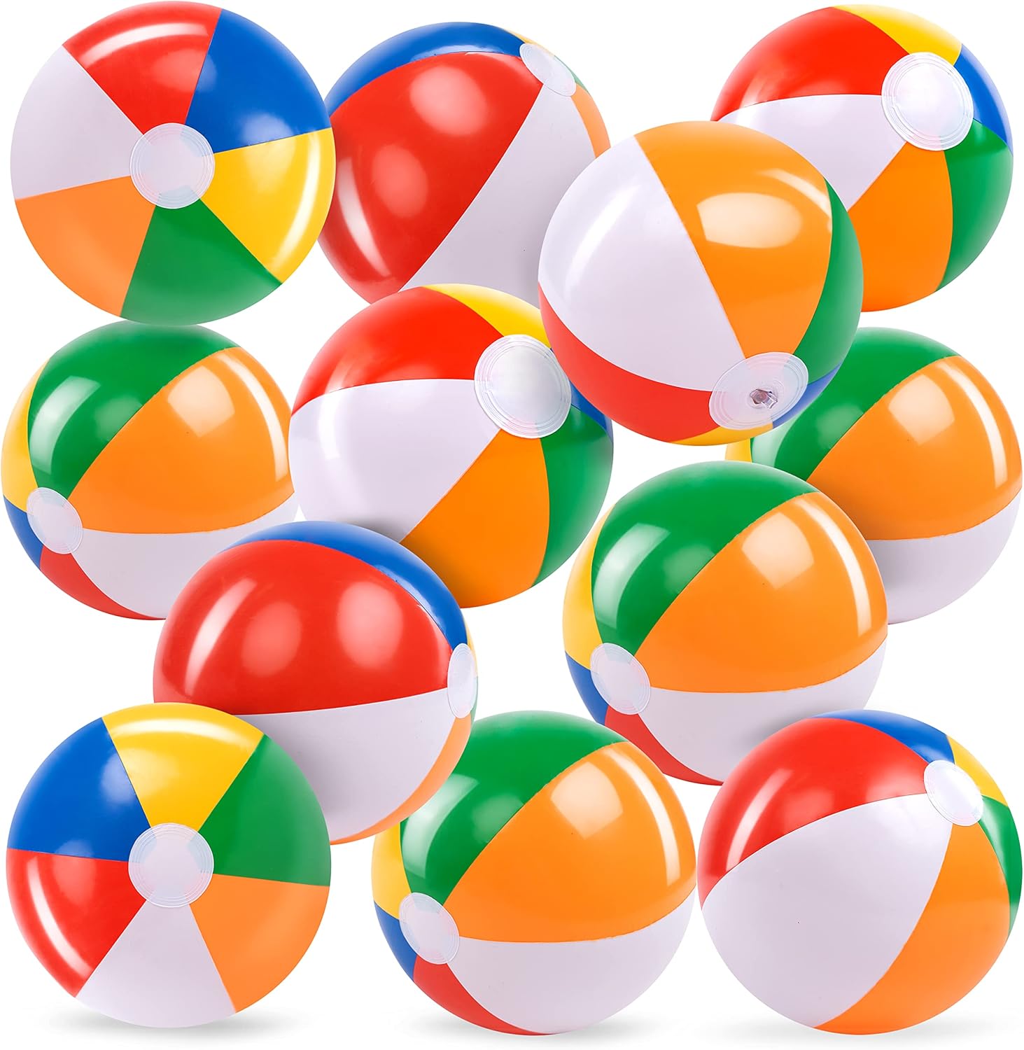 Joiedomi Rainbow Inflatable Beach Balls (12 Pack)