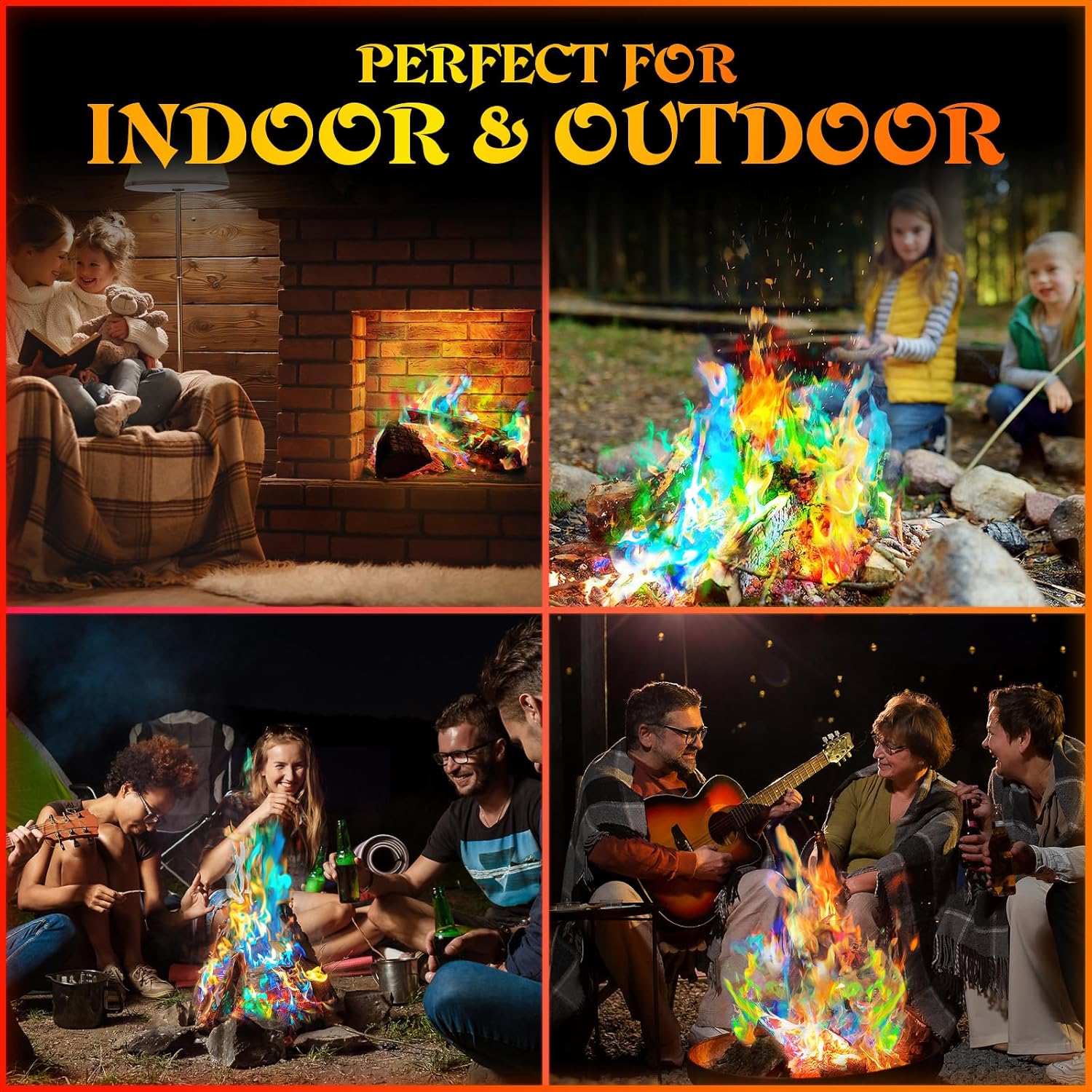 MEKKER Magical Color Fire Packets — 24-Pack for Fire Pits & Campfires