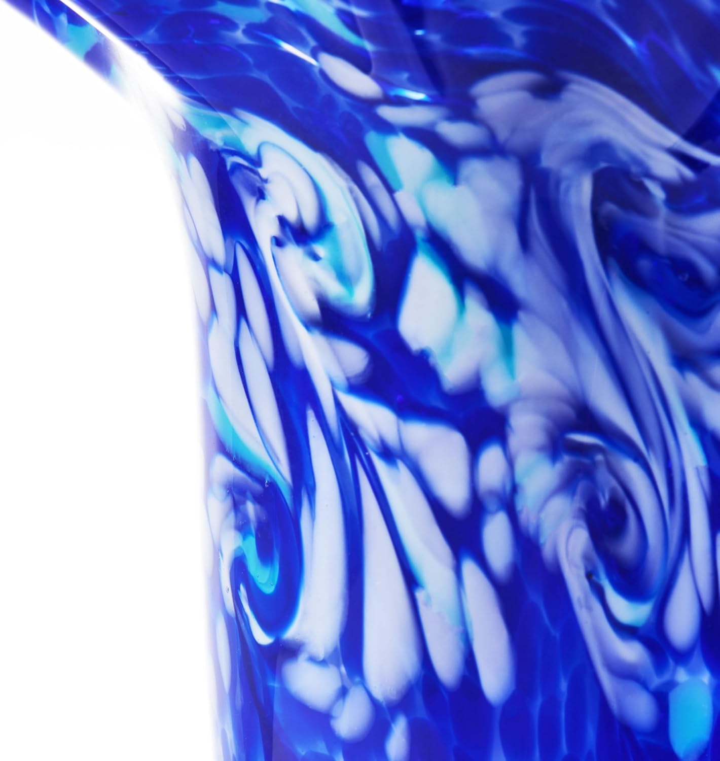 LuxuryLane Hand-Blown Cobalt Blue Glass Vase — 10" Tall, Home Decor