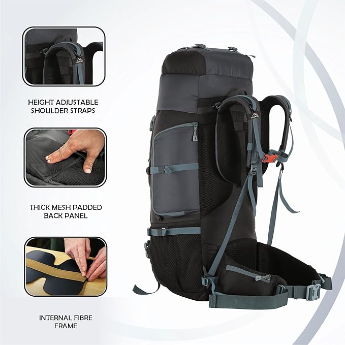 Trail Master 80L Hiking Backpack — Waterproof, Large Capacity