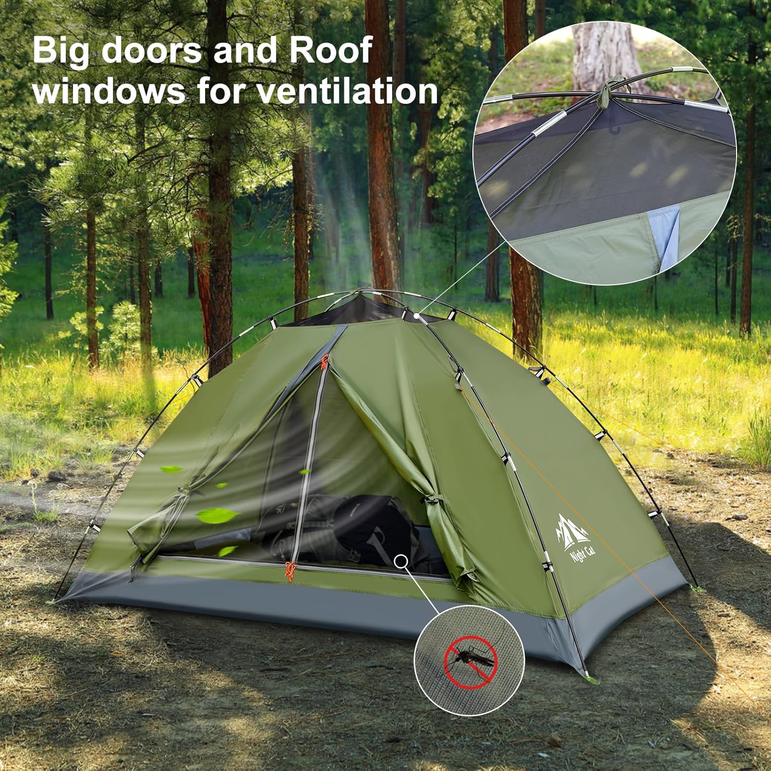 Night Cat Backpacking Tent — 1–2 Person, Lightweight & Waterproof
