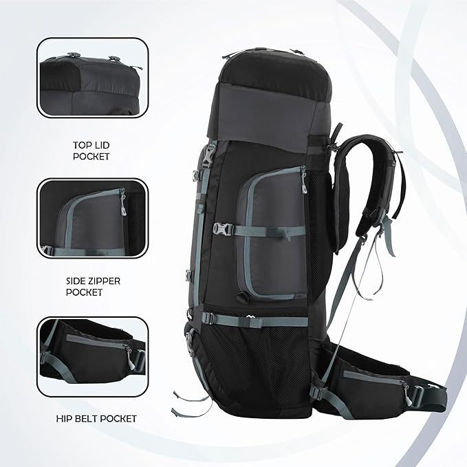 Trail Master 80L Hiking Backpack — Waterproof, Large Capacity