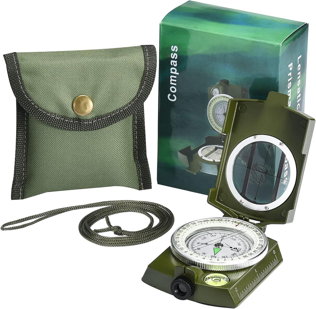 ZYD-XCCC Military Lensatic Compass — Waterproof & Shockproof, Army Green