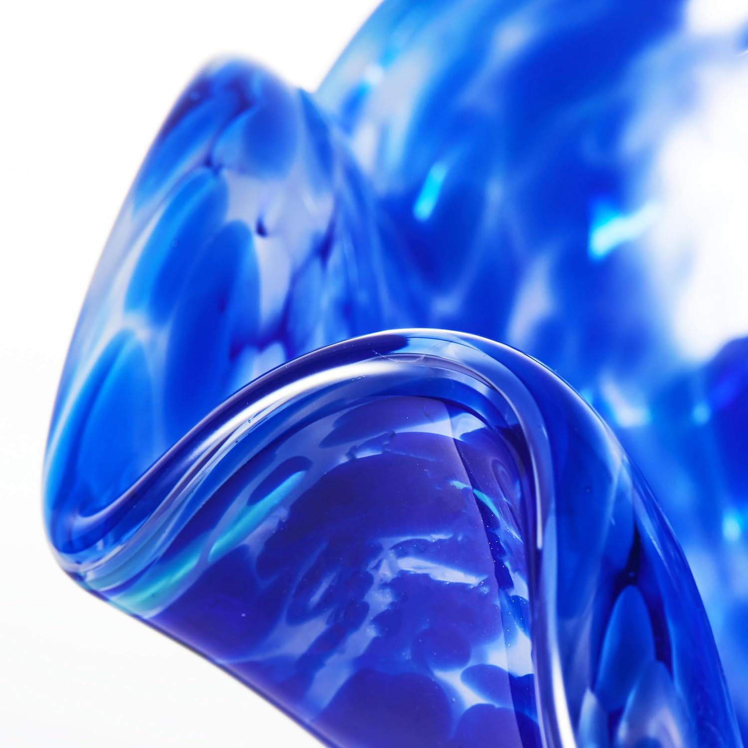 LuxuryLane Hand-Blown Cobalt Blue Glass Vase — 10" Tall, Home Decor
