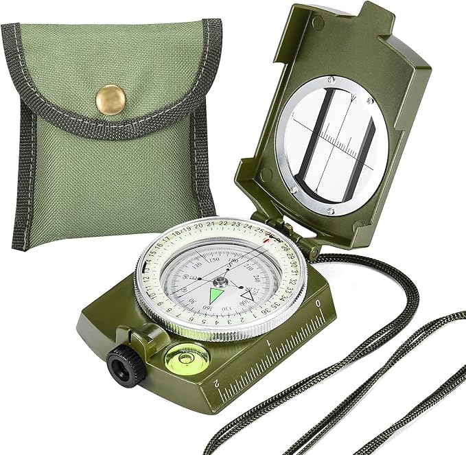 ZYD-XCCC Military Lensatic Compass — Waterproof & Shockproof, Army Green