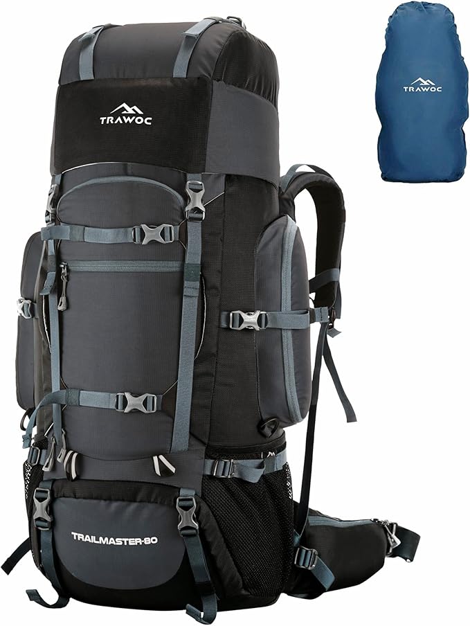 Trail Master 80L Hiking Backpack — Waterproof, Large Capacity
