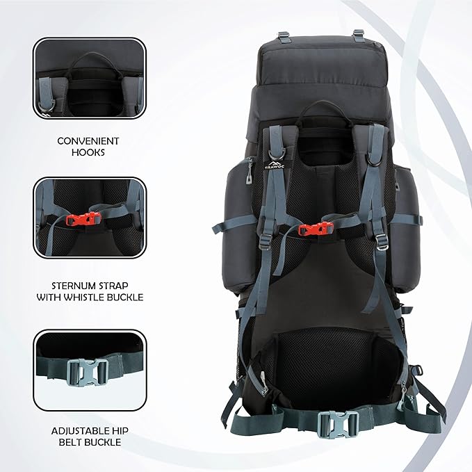Trail Master 80L Hiking Backpack — Waterproof, Large Capacity